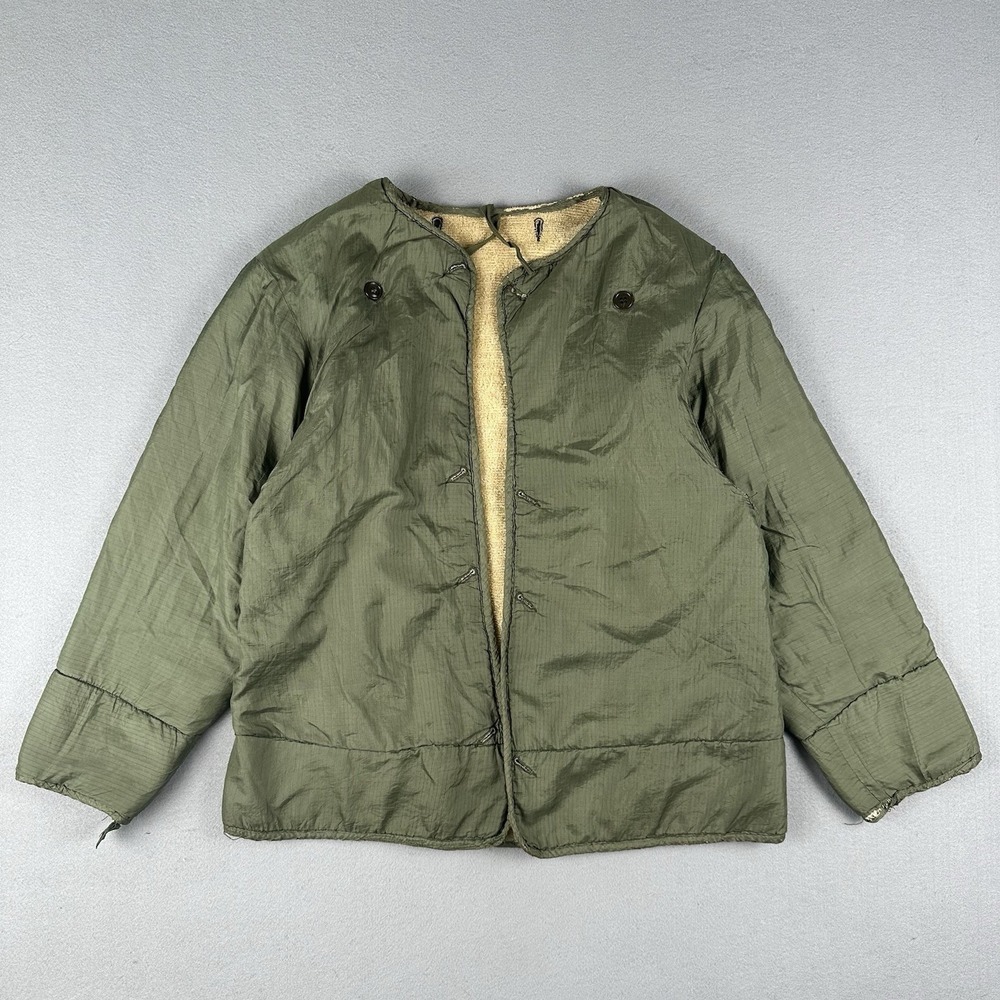 Vintage 50s US Military M-51 Field Jacket Liner Medium Wool Nylon Army Green